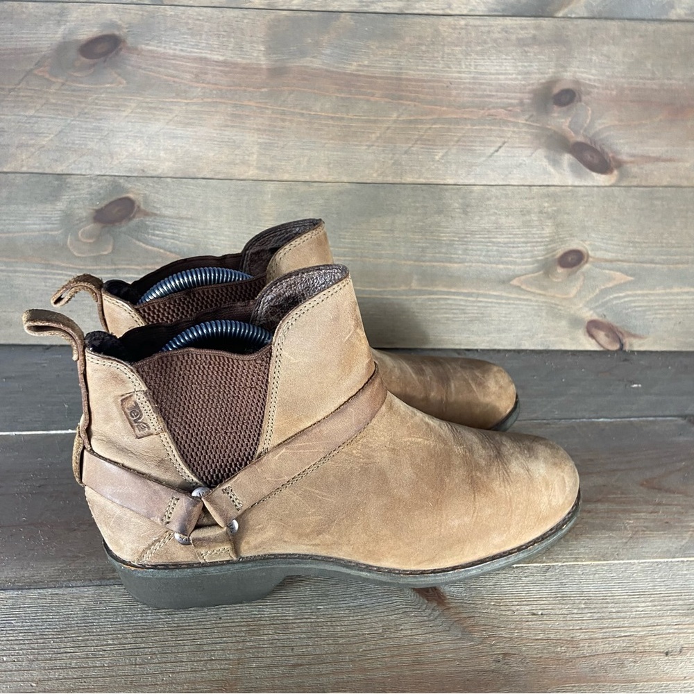 teva de la vina dos womens size 7.5 shoes brown leather waterproof ankle boots - Picture 2 of 8
